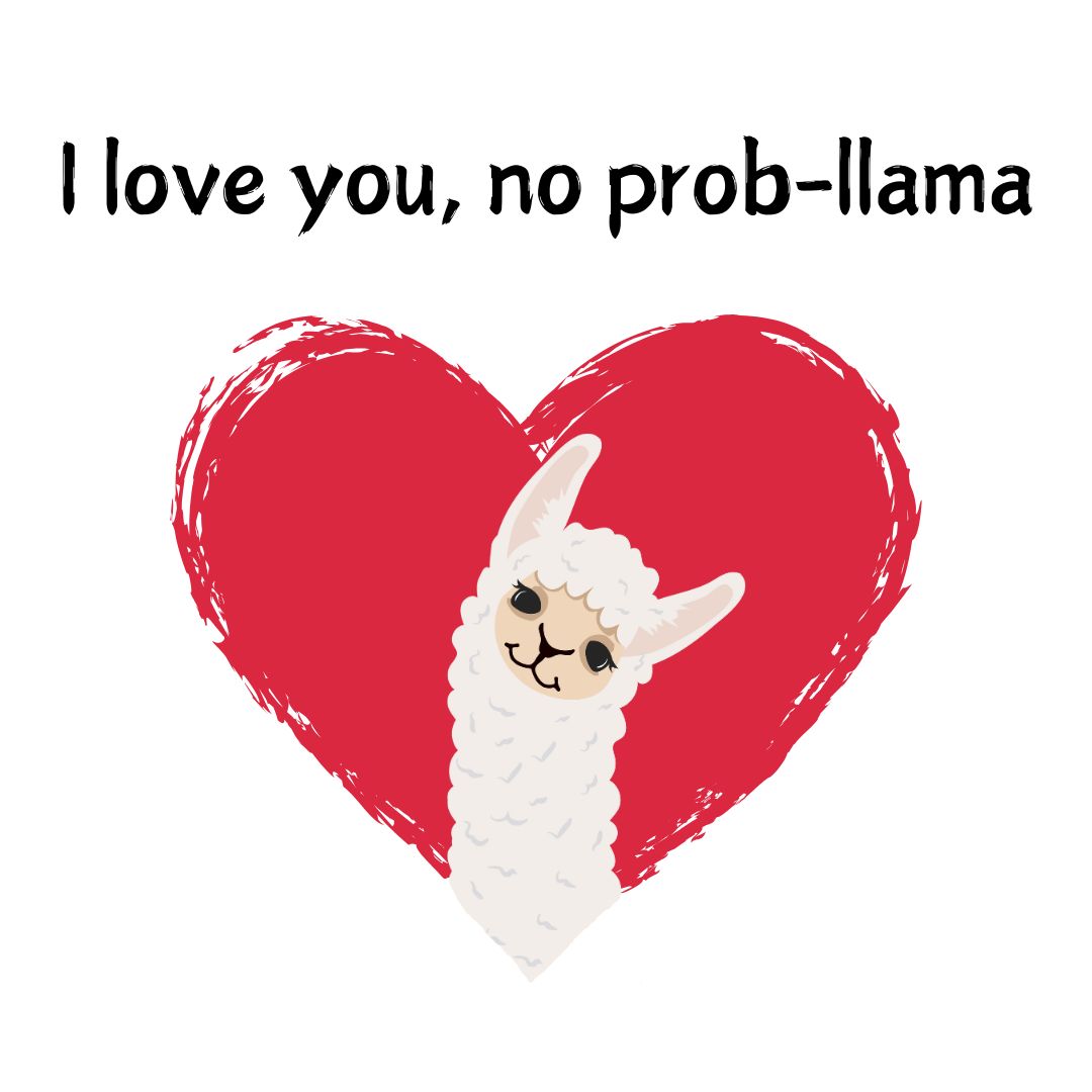 Tričko s potiskem No Prob-llama love